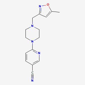 molecular formula C15H17N5O B7546213 6-[4-[(5-Methyl-1,2-oxazol-3-yl)methyl]piperazin-1-yl]pyridine-3-carbonitrile 