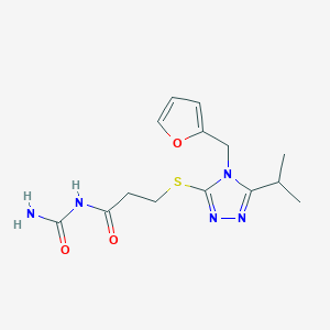 N-carbamoyl-3-[[4-(furan-2-ylmethyl)-5-propan-2-yl-1,2,4-triazol-3-yl]sulfanyl]propanamide