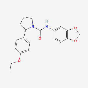 molecular formula C20H22N2O4 B7546239 N-(1,3-benzodioxol-5-yl)-2-(4-ethoxyphenyl)pyrrolidine-1-carboxamide 