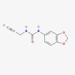 molecular formula C11H10N2O3 B7546247 1-(2H-1,3-Benzodioxol-5-YL)-3-(prop-2-YN-1-YL)urea 