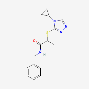 molecular formula C16H20N4OS B7546260 N-benzyl-2-[(4-cyclopropyl-1,2,4-triazol-3-yl)sulfanyl]butanamide 