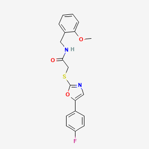 molecular formula C19H17FN2O3S B7546269 2-[[5-(4-fluorophenyl)-1,3-oxazol-2-yl]sulfanyl]-N-[(2-methoxyphenyl)methyl]acetamide 
