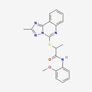 molecular formula C20H19N5O2S B7546270 N-(2-methoxyphenyl)-2-[(2-methyl-[1,2,4]triazolo[1,5-c]quinazolin-5-yl)sulfanyl]propanamide 