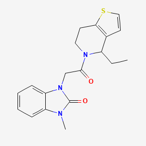 molecular formula C19H21N3O2S B7546286 1-[2-(4-ethyl-6,7-dihydro-4H-thieno[3,2-c]pyridin-5-yl)-2-oxoethyl]-3-methylbenzimidazol-2-one 