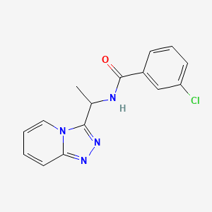 molecular formula C15H13ClN4O B7546301 3-chloro-N-[1-([1,2,4]triazolo[4,3-a]pyridin-3-yl)ethyl]benzamide 