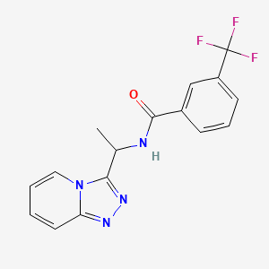 molecular formula C16H13F3N4O B7546302 N-[1-([1,2,4]triazolo[4,3-a]pyridin-3-yl)ethyl]-3-(trifluoromethyl)benzamide 
