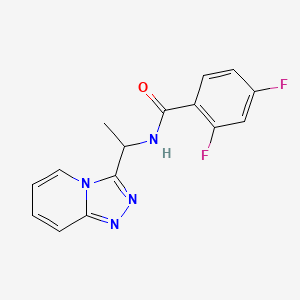molecular formula C15H12F2N4O B7546310 2,4-difluoro-N-[1-([1,2,4]triazolo[4,3-a]pyridin-3-yl)ethyl]benzamide 