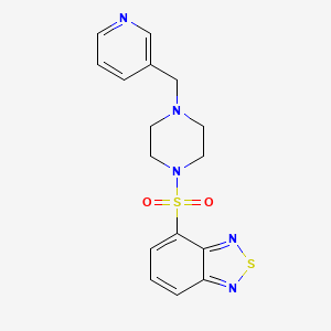 molecular formula C16H17N5O2S2 B7546325 4-[4-(Pyridin-3-ylmethyl)piperazin-1-yl]sulfonyl-2,1,3-benzothiadiazole 