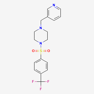 molecular formula C17H18F3N3O2S B7546332 1-(Pyridin-3-ylmethyl)-4-[4-(trifluoromethyl)phenyl]sulfonylpiperazine 