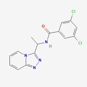 molecular formula C15H12Cl2N4O B7546336 3,5-dichloro-N-[1-([1,2,4]triazolo[4,3-a]pyridin-3-yl)ethyl]benzamide 