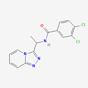 molecular formula C15H12Cl2N4O B7546337 3,4-dichloro-N-[1-([1,2,4]triazolo[4,3-a]pyridin-3-yl)ethyl]benzamide 