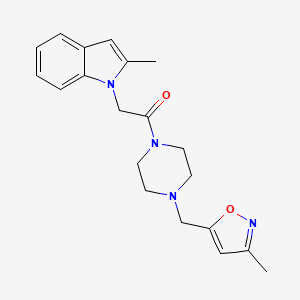 molecular formula C20H24N4O2 B7546354 2-(2-Methylindol-1-yl)-1-[4-[(3-methyl-1,2-oxazol-5-yl)methyl]piperazin-1-yl]ethanone 