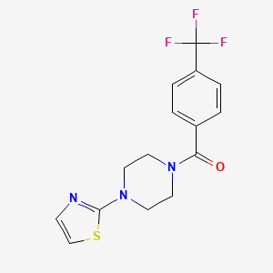 molecular formula C15H14F3N3OS B7546365 [4-(1,3-Thiazol-2-yl)piperazin-1-yl]-[4-(trifluoromethyl)phenyl]methanone 