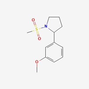 molecular formula C12H17NO3S B7546373 2-(3-Methoxyphenyl)-1-methylsulfonylpyrrolidine 