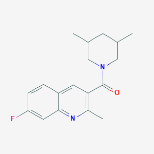 molecular formula C18H21FN2O B7546387 (3,5-Dimethylpiperidin-1-yl)-(7-fluoro-2-methylquinolin-3-yl)methanone 