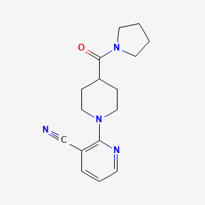 molecular formula C16H20N4O B7546407 2-[4-(Pyrrolidine-1-carbonyl)piperidin-1-yl]pyridine-3-carbonitrile 