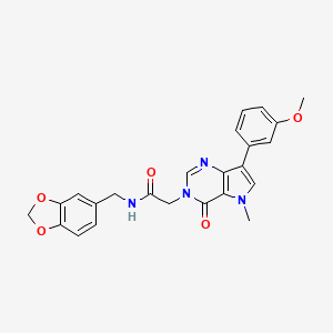 N-(1,3-benzodioxol-5-ylmethyl)-2-[7-(3-methoxyphenyl)-5-methyl-4-oxo-4,5-dihydro-3H-pyrrolo[3,2-d]pyrimidin-3-yl]acetamide
