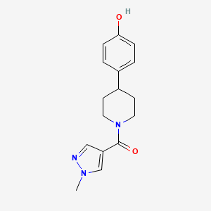 [4-(4-Hydroxyphenyl)piperidin-1-yl]-(1-methylpyrazol-4-yl)methanone