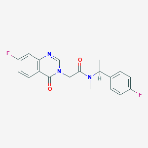 molecular formula C19H17F2N3O2 B7546452 2-(7-fluoro-4-oxoquinazolin-3-yl)-N-[1-(4-fluorophenyl)ethyl]-N-methylacetamide 