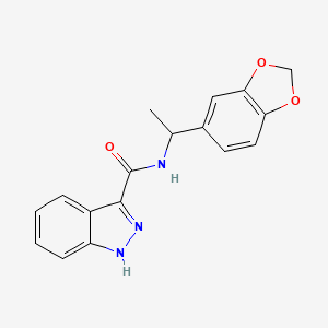molecular formula C17H15N3O3 B7546457 N-[1-(1,3-benzodioxol-5-yl)ethyl]-1H-indazole-3-carboxamide 