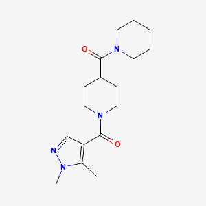 molecular formula C17H26N4O2 B7546463 [1-(1,5-Dimethylpyrazole-4-carbonyl)piperidin-4-yl]-piperidin-1-ylmethanone 