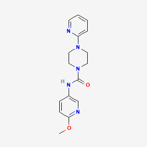 molecular formula C16H19N5O2 B7546472 N-(6-methoxypyridin-3-yl)-4-pyridin-2-ylpiperazine-1-carboxamide 