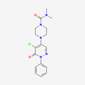 molecular formula C17H20ClN5O2 B7546486 4-(5-chloro-6-oxo-1-phenylpyridazin-4-yl)-N,N-dimethylpiperazine-1-carboxamide 