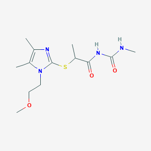 molecular formula C13H22N4O3S B7546511 2-[1-(2-methoxyethyl)-4,5-dimethylimidazol-2-yl]sulfanyl-N-(methylcarbamoyl)propanamide 