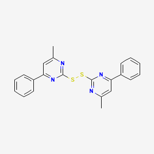 molecular formula C22H18N4S2 B7546539 4-Methyl-2-[(4-methyl-6-phenylpyrimidin-2-yl)disulfanyl]-6-phenylpyrimidine 