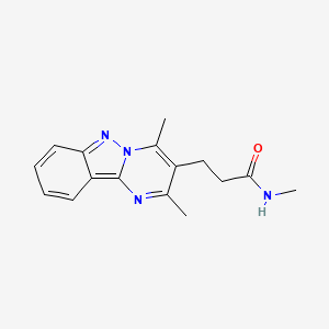 molecular formula C16H18N4O B7546542 3-(2,4-dimethylpyrimido[1,2-b]indazol-3-yl)-N-methylpropanamide 