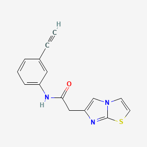 molecular formula C15H11N3OS B7546548 N-(3-ethynylphenyl)-2-imidazo[2,1-b][1,3]thiazol-6-ylacetamide 