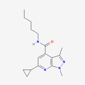 molecular formula C17H24N4O B7546588 6-cyclopropyl-1,3-dimethyl-N-pentylpyrazolo[3,4-b]pyridine-4-carboxamide 