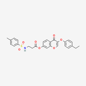 molecular formula C27H25NO7S B7546598 3-(4-ethylphenoxy)-4-oxo-4H-chromen-7-yl 3-(4-methylphenylsulfonamido)propanoate 