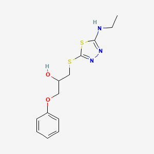 molecular formula C13H17N3O2S2 B7546607 1-[[5-(Ethylamino)-1,3,4-thiadiazol-2-yl]sulfanyl]-3-phenoxypropan-2-ol 