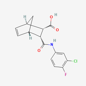 molecular formula C15H13ClFNO3 B7546635 (1R,2S,3R,4S)-3-[(3-chloro-4-fluorophenyl)carbamoyl]bicyclo[2.2.1]hept-5-ene-2-carboxylic acid 
