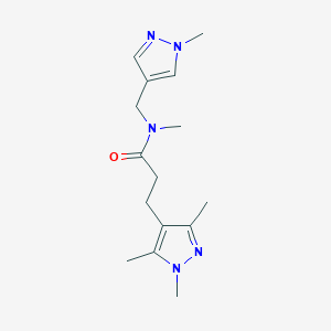 N-methyl-N-[(1-methylpyrazol-4-yl)methyl]-3-(1,3,5-trimethylpyrazol-4-yl)propanamide