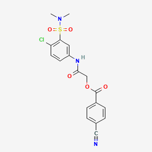 molecular formula C18H16ClN3O5S B7546642 [2-[4-Chloro-3-(dimethylsulfamoyl)anilino]-2-oxoethyl] 4-cyanobenzoate 