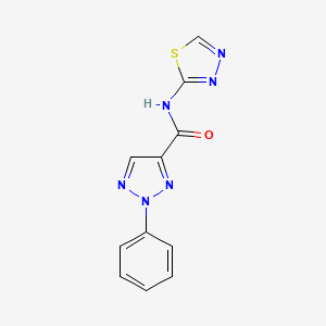 molecular formula C11H8N6OS B7546644 2-phenyl-N-(1,3,4-thiadiazol-2-yl)triazole-4-carboxamide 