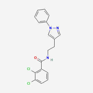 molecular formula C18H15Cl2N3O B7546646 2,3-dichloro-N-[2-(1-phenylpyrazol-4-yl)ethyl]benzamide 