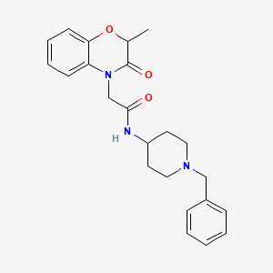 molecular formula C23H27N3O3 B7546654 N-(1-benzylpiperidin-4-yl)-2-(2-methyl-3-oxo-1,4-benzoxazin-4-yl)acetamide 
