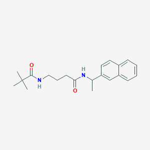 molecular formula C21H28N2O2 B7546669 2,2-dimethyl-N-[4-(1-naphthalen-2-ylethylamino)-4-oxobutyl]propanamide 