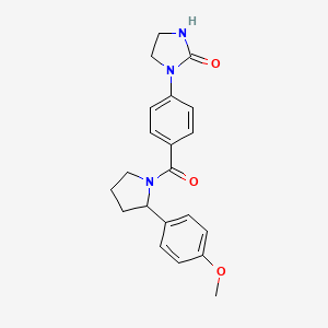 molecular formula C21H23N3O3 B7546710 1-[4-[2-(4-Methoxyphenyl)pyrrolidine-1-carbonyl]phenyl]imidazolidin-2-one 