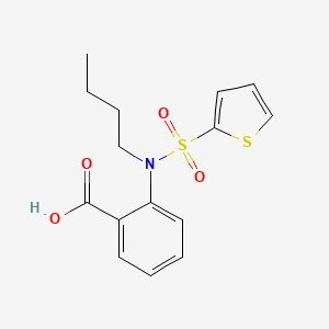 molecular formula C15H17NO4S2 B7546718 2-[Butyl(thiophen-2-ylsulfonyl)amino]benzoic acid 