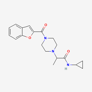 molecular formula C19H23N3O3 B7546720 2-[4-(1-benzofuran-2-carbonyl)piperazin-1-yl]-N-cyclopropylpropanamide 