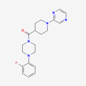 molecular formula C20H24FN5O B7546727 [4-(2-Fluorophenyl)piperazin-1-yl]-(1-pyrazin-2-ylpiperidin-4-yl)methanone 