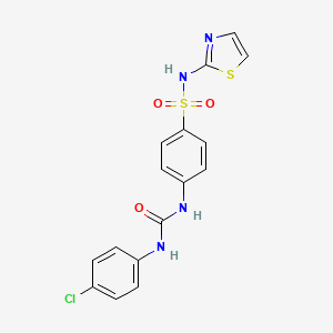 molecular formula C16H13ClN4O3S2 B7546750 1-(4-Chlorophenyl)-3-[4-(1,3-thiazol-2-ylsulfamoyl)phenyl]urea 