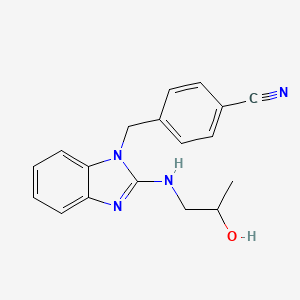 molecular formula C18H18N4O B7546845 4-[[2-(2-Hydroxypropylamino)benzimidazol-1-yl]methyl]benzonitrile 