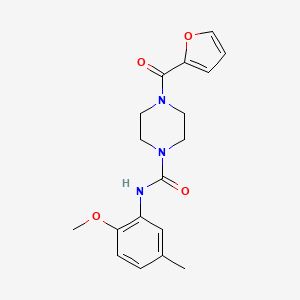 molecular formula C18H21N3O4 B7546859 4-(furan-2-carbonyl)-N-(2-methoxy-5-methylphenyl)piperazine-1-carboxamide 