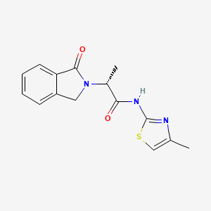 molecular formula C15H15N3O2S B7546869 (2R)-N-(4-methyl-1,3-thiazol-2-yl)-2-(3-oxo-1H-isoindol-2-yl)propanamide 