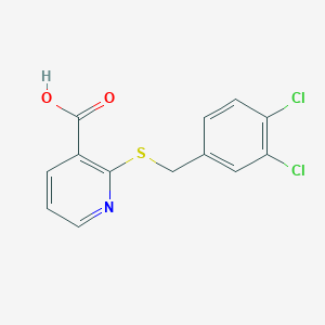molecular formula C13H9Cl2NO2S B7546895 2-[(3,4-Dichlorophenyl)methylsulfanyl]pyridine-3-carboxylic acid 